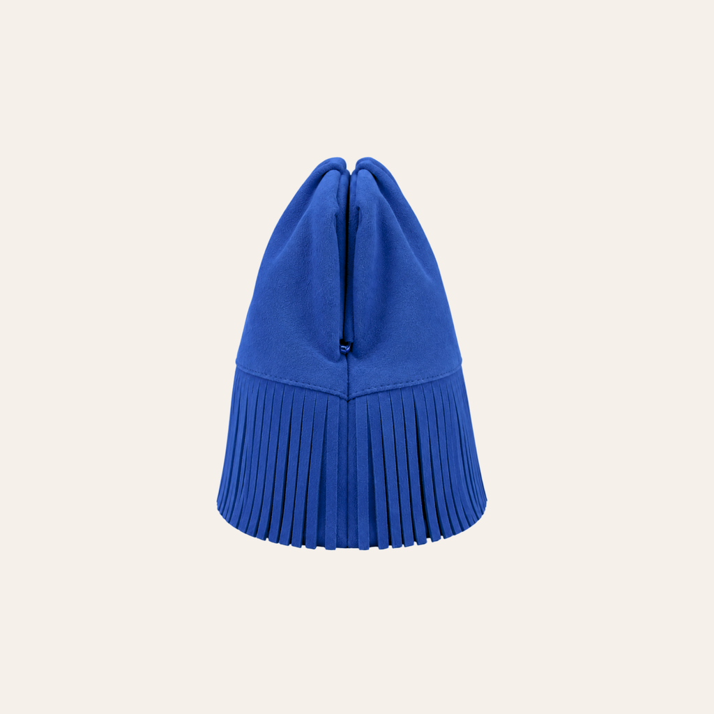 The Plume Clutch in Cobalt Blue Suede