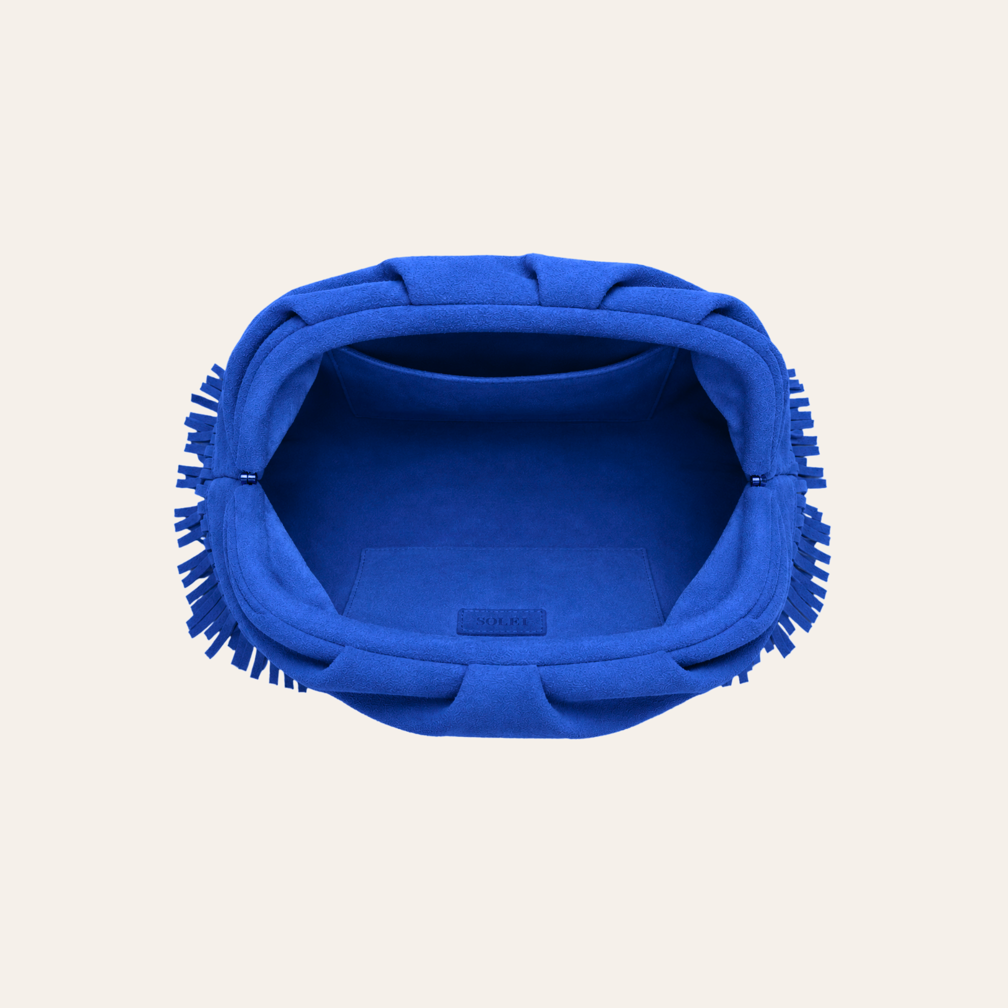 The Plume Clutch in Cobalt Blue Suede